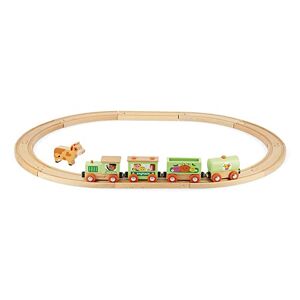 Janod Train Ferme Story Circuit et Train en Bois Figurine Vache Incluse Jouet D'Éveil Développement de la Motricité Fine Certifié FSC Peinture à l'Eau Dès 3 Ans, J04630 - Publicité