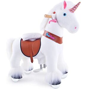 PonyCycle PoneyCycle Officiel Classique Modèle U Montez sur la Licorne Licorne Blanche Jouet en Peluche sur Roues (avec Frein et Son/Hauteur 76 cm/Taille 3 pour Les 3-5 Ans) Ux304 - Publicité