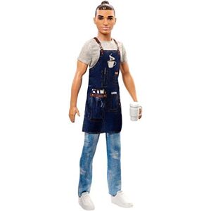 Barbie Ken Métiers poupée Barista avec Tablier et Tasse de Café, Jouet pour Enfant, FXP03 Multicolore 3 - Publicité