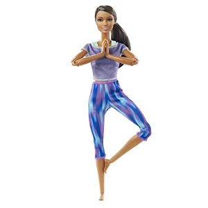 Barbie Made to Move poupée articulée Fitness Ultra Flexible Brune, Legging dégradé Bleu et Violet et 22 Points d'articulations, Jouet pour Enfant, GXF06 - Publicité