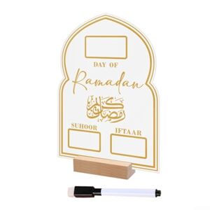 Getdoublerich Calendrier de l'Avent du Ramadan en acrylique Calendrier du Ramadan Compte à rebours jusqu'à l'Aïd Décoration cadeau pour enfants, adultes (D) - Publicité