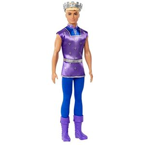 Barbie Poupée Ken Prince, Blond avec Couronne dorée, Tunique Bleue et Bottes de Cavalier, Conte de fées, Jouet Enfant, Dès 3 Ans, HLC23 - Publicité