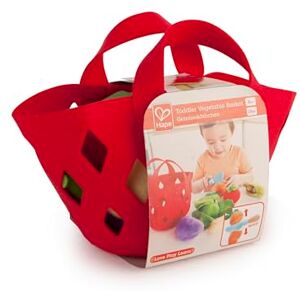 Hape Panier Légumes Jouet en Feutrine Jeu d'Imitation Enfant 18 Mois et plus Accessoires Dinette Réalistes en Feutrine Panier, Couteau, Carotte, Aubergine, Chou, Haricots Accessoires Cuisine - Publicité