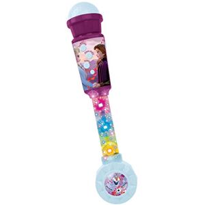 Lexibook - Frozen La Reine des Neiges Microphone Enfant, Jeu Musical, Haut-Parleur intégré, Effets Lumineux, Prise Aux-in, Violet/Bleu, MIC90FZ - Publicité