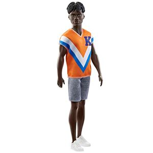 Barbie Poupée Ken Fashionistas, Cheveux Bruns nattés, Maillot et Short de Sport Tendance, Jouet Enfant, Dès 3 Ans, HJT08 - Publicité