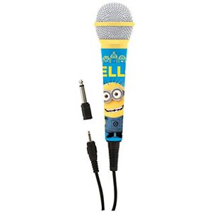 Lexibook Microphone Universal Moi, Moche et Méchant Minions, Jack 3,5 et Adaptateur 6,3 mm, Haute sensibilité, chanter avec les enfants ou entre amis, Bleu, MIC100DES - Publicité