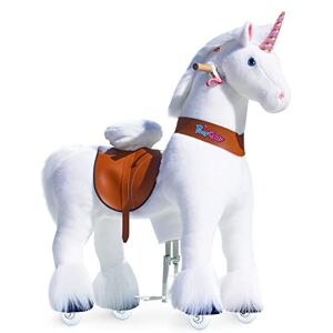 PonyCycle Classique Modèle U Monter sur la Licorne Animal Qui Marche Peluche Licorne d'équitation sur Roues (avec Frein et Son/Hauteur 108 cm/Taille 5 pour Âge 7+) Licorne Blanc Ux504 - Publicité