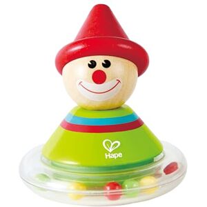 Hape Teeter-Totter Toy, Sustainable Wood, Roly-Poly Ralph”, Colourful Clown Figure with Spinning Colour Beads. 0+ Months - Publicité