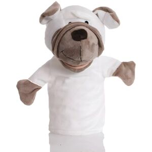 Proumhang Marionnettes à Main pour Enfants,Marionnettes Douces en Peluche d'animaux de Zoo pour Enfants,Garçons et Filles,Grandes Bouches Mobiles Chien Blanc 25cm - Publicité