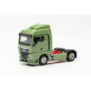 Herpa Man TGX GM Zugmaschine, originalgetreu im Maßstab 1:87, Modell LKW für Diorama, Modellbau Sammlerstück, Deko Miniaturmodelle aus Kunststoff, Farbe: lindgrün Miniature, 311960-002, Vert - Publicité