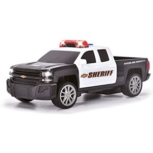 Dickie Toys 203712021 Chevy Silverado Police – Véhicule de Police Jouet avec Roue Libre, Effets sonores et Lumineux pour Les Enfants à partir de 3 Ans, Noir/Blanc - Publicité