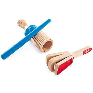 Hape Duo de Percussion en Bois : Cliquette et Güiro avec Baguette Jouet Enfant en Bois dès 12 mois Instrument de Musique pour Bébé Jeu Musical 3 Pièces, Idée Cadeau Anniversaire Fille Garçon - Publicité