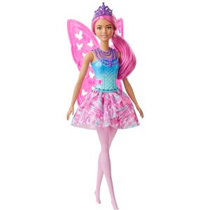 Barbie Dreamtopia poupée fée aux Cheveux Roses, avec Ailes et diadème, Jouet pour Enfant, GJJ99 - Publicité