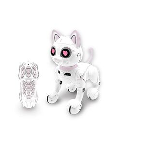Lexibook Power Kitty® Chat Robot Télécommandé, Robot Intelligent Programmable, Lumière, Son, Blanc/Rose KITTY01 - Publicité