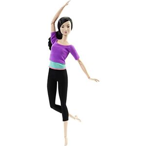 Barbie Made to Move Poupée Articulée Fitness Ultra Flexible Brune avec Haut Violet Et 22 Points D'Articulations, Jouet pour Enfant, Dhl84 Exclusivité sur Amazon - Publicité