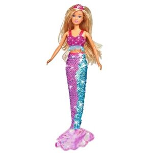 Simba 105733330 Steffi Love Swap Mermaid, Poupée pour Enfants à partir de 3 Ans, Sirène pailletée Multicolore - Publicité