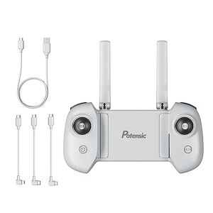 Potensic Télécommande de Remplacement pour Drone GPS Atom avec Gimbal à 3 Axes, câble de Charge et 3 Types de câbles de données, Compatible avec iPhone, Android - Publicité
