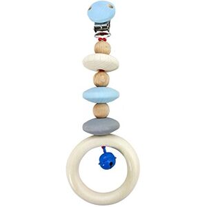 Hess Holzspielzeug 12816 Pendentif en bois, série Nature en bleu, pour les bébés à partir de 3 mois, fabriqué à la main, avec clip de sécurité, pour le landau et le siège auto pour bébé. Publicité