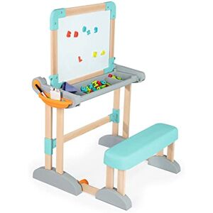 Smoby Bureau Modulo Space Transformable en Tableau Double Face Bois et Plastique Pliable et Compact 80 Accessoires Inclus pour Enfant Dès 3 ans 420301, Bleu - Publicité