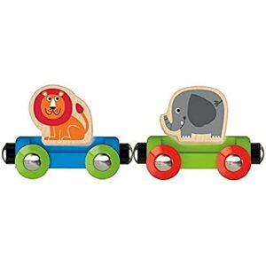 Hape Train Voiture à Tirer Animaux de la Jungle Jouet à Tirer en Bois Wagon Train en Bois Compatible avec les Circuits Traditionnels 6 Pièces en Bois Jouet Educatif Enfant 18 Mois+ - Publicité