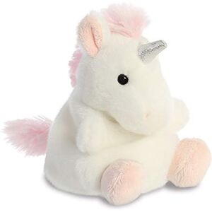 Aurora World , 33482, Palm Pals Sassy la Licorne, 13 cm, Peluche, Blanche, Blanc & Rose - Publicité