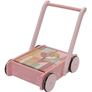 Little Dutch Tiamo  7020 Chariot d'apprentissage en bois avec blocs de construction Wild Flowers Rose - Publicité