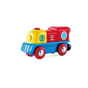 Hape Brave Little Engine , Button-Operated Multi-Coloured Train, Exceptional Battery-Powered Train, Red, Yellow + Blue Finish - Publicité