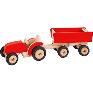 Goki 2041282 Figurine Transport Et Circulation Tracteur en Rouge avec Remorque - Publicité