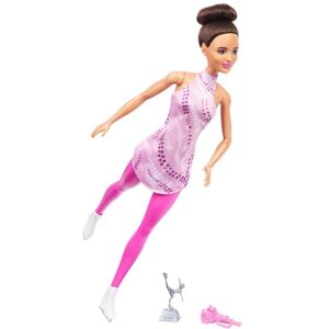 Barbie Poupée Métier Patineuse Artistique avec Tenue Rose Amovible, Cheveux Bruns en Chignon, Patins À Glace Et Trophée Argenté Inclus, Jouet Enfant, A Partir De 3 Ans, HRG37 - Publicité