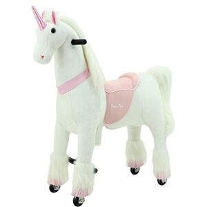 Sweety Toys Peluche 7264 Grande Licorne sur roulettes pour 4 à 9 Ans Blanc - Publicité