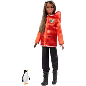 Barbie Métiers National Geographic Poupée Biologiste Marine et Figurine Pingouin, Jouet pour Enfant, GDM45 - Publicité