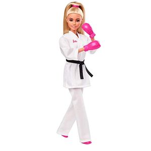 Barbie Sport Tokyo 2020, Coffret Karaté, Poupée articulée Blonde avec Kimono, Veste des Jeux Olympiques et Accessoires, Jouet pour Enfant, GJL74 Multicolore - Publicité