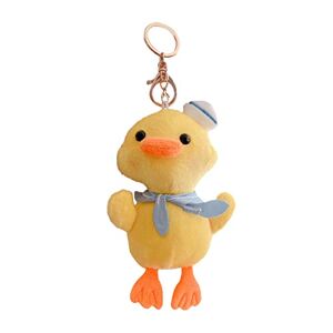 Haloppe Poupée en peluche décorative entièrement remplie Poupée canard en peluche Pendentif clé sac à dos 14 cm Jaune A - Publicité