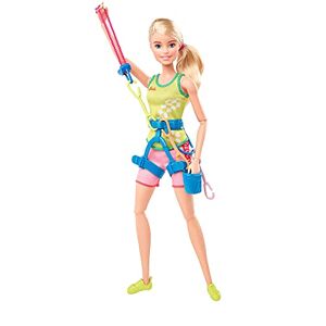 Barbie Sport Tokyo 2020, Coffret Escalade, Poupée articulée Blonde avec Baudrier, Veste des Jeux Olympiques et Accessoires, Jouet pour Enfant, GJL75 Multicolore - Publicité