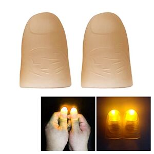 BYNYXI Lumières magiques de pouce, 1 paire de lampes de pouce Faux doigts LED Lumières clignotantes de pouce magique LED Doigt Trick plastique Pouce clignotant Scènes de magie Accessoires de farce Jouets - Publicité