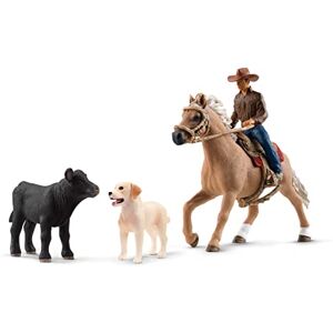 Schleich 42578 FARM WORLD Aventures d'équitation Western de Jouets , Figurine Cheval, Animaux de la Ferme réalistes et Accessoires Western 6 Jouets pour Garçons et Filles - Publicité