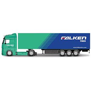 Bburago Street Fire Haulers with Trailer Die-Cast Truck M-B ACTROS GIGASPACE FALKEN Échelle 1:43 Jouet de Collection - Publicité