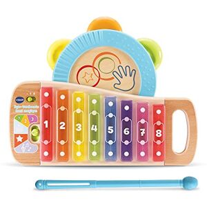 VTech Xylo-Tambourin Lumi Magique Play Green, Instrument de Musique Enfant Partiellement en Bois, Jouet Musical 2 en 1, Cadeau Bébé Fille et Garçon Dès 18 Mois Contenu en Français - Publicité