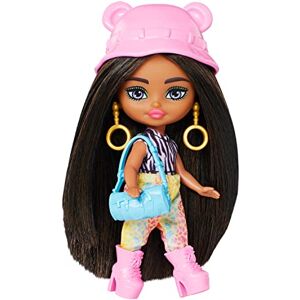 Barbie Poupée Mannequin Mini Extra Fly Articulée avec Haut À Imprimé Zébré Et Pantalon Arc-en-Ciel À Imprimé Léopard, Socle Inclus, Jouet Enfant, A Partir De 3 Ans, HPT57 - Publicité