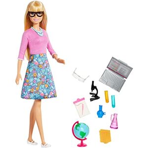 Barbie Métiers poupée Professeur Blonde, avec 10 Accessoires éducatifs, Dont Globe Rotatif et Ordinateur Portable, Jouet pour Enfant, GJC23 - Publicité