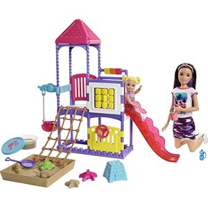 Barbie Famille Coffret poupée Skipper Jour au parc avec figurine de fillette blonde et accessoires, jouet pour enfant, GHV89 - Publicité