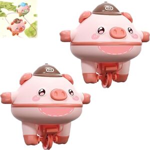 LYCZMKSF Cute Balanced Pig Toys, Acrobatics Tumbler Balance Pig, Cute Balanced Pig Toys, Tightrope Walking Tumbler Piglet Unicycle Toy, Fingertip Gyroscope Balance Robot (2pcs Pink) - Publicité