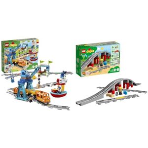 Lego 10875 Duplo Le Train De Marchandises: Jouet Éducatif avec Rails & 10872 Duplo Ma Ville Les Rails Et Le Pont du Train, Jouet De Construction avec Klaxon en Brique Sonore, Cadeau - Publicité