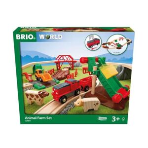 Brio World 33984 Circuit de la Ferme et Locomotive à pile Coffret complet 30 pièces avec pont et animaux Circuit de train en bois Jouet mixte à partir de 3 ans - Publicité