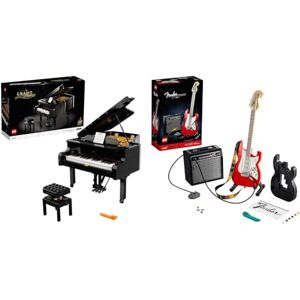 Lego 21323 Ideas Le Piano à Queue, Maquette de Construction & 21329 Ideas Fender Stratocaster, Set de Construction Guitare pour Adultes DIY, Ampli 65 Princeton Reverb et Accessoires - Publicité