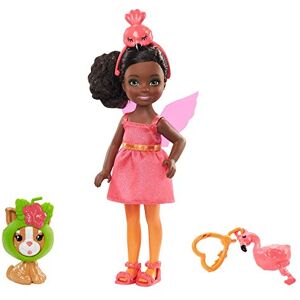 Barbie Famille Mini-poupée Chelsea Déguisement Flamant Rose avec Accessoires Assortis, Jouet pour Enfant, GJW30 Multicolore - Publicité