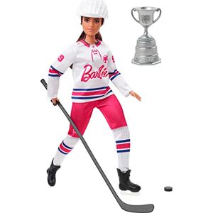 Barbie Poupée Joueuse De Hockey Articulée Brune Aux Formes Rondes, 30 Cm, avec Maillot, Casque, Crosse, Palet Et Trophée, Jouet Enfant, A Partir De 3 Ans, HFG74 - Publicité