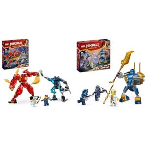 Lego Ninjago Le Robot Élémentaire du Feu de Kai, Jouet Ninja pour Enfants & Ninjago Pack de Combat : Le Robot de Jay, Jouet de Ninja pour Enfants avec Figurines incluant Jay avec Mini-Katana - Publicité