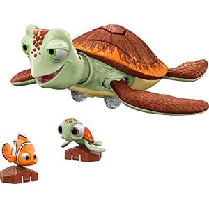 Mattel Disney Pixar Le Monde de Nemo Jouets, figurine de tortue écrasée, chat et croisière, jouet mobile et parlant, interagit avec Nemo et Squirt petites figurines, cadeaux pour enfants - Publicité