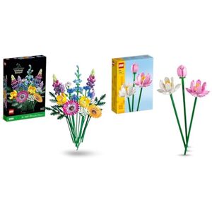 Lego 10313 Icons Bouquet de Fleurs Sauvages, Plantes Artificielles avec Coquelicots et Lavande & Creator Les Fleurs de Lotus, Kit de Construction pour Filles et Garçons Dès 8 Ans - Publicité